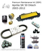 Wartungskit (OEM) mit Bremsbelägen und Zusatzstoff Aprilia SR 50 Ditech 2003-2012
