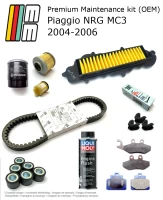 Wartungskit (OEM) mit Bremsbelägen und Zusatzstoff Piaggio NRG MC3 2004-2006