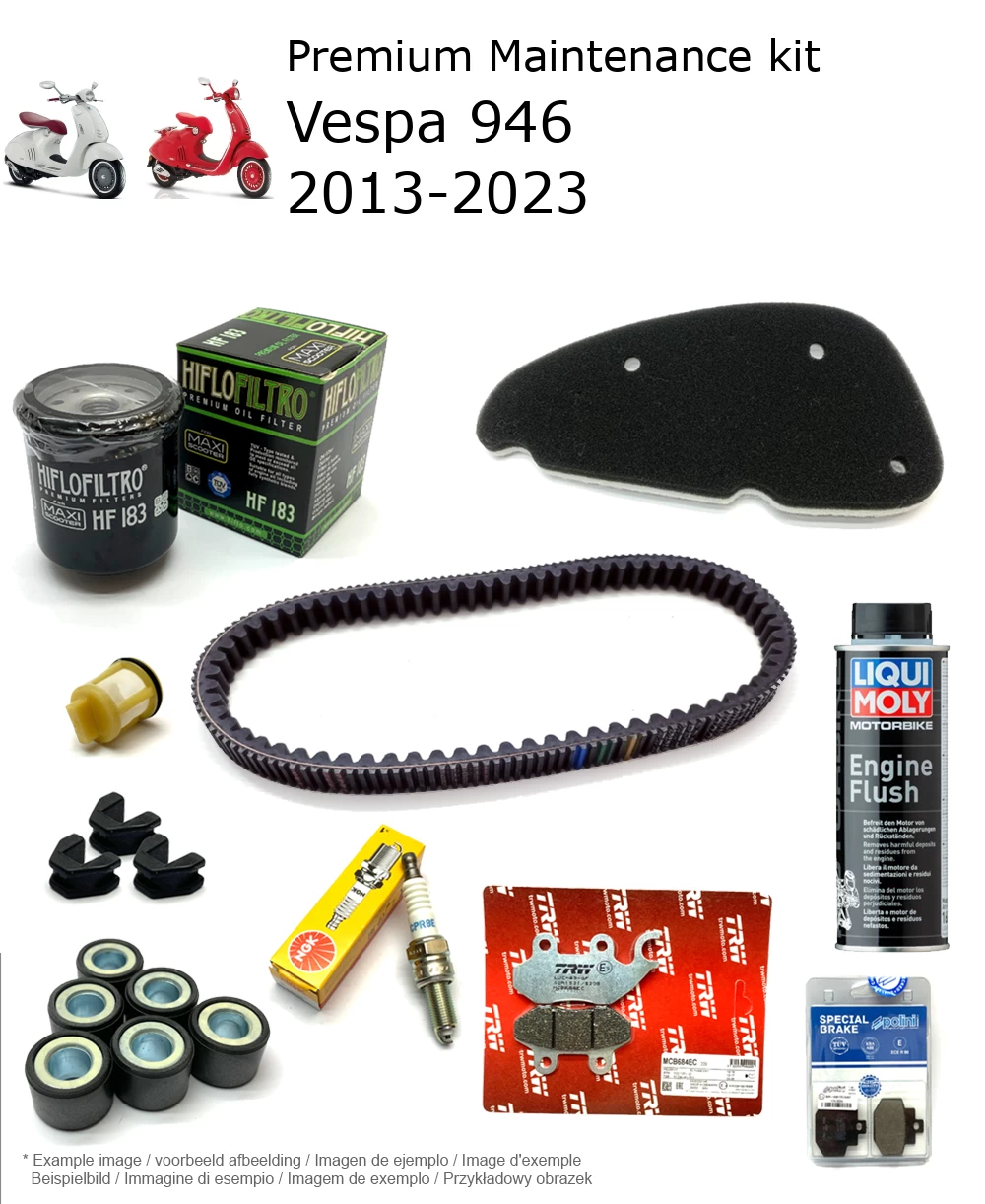 Kit de manutenção com pastilhas de travão e aditivo Vespa 946 2013-2023