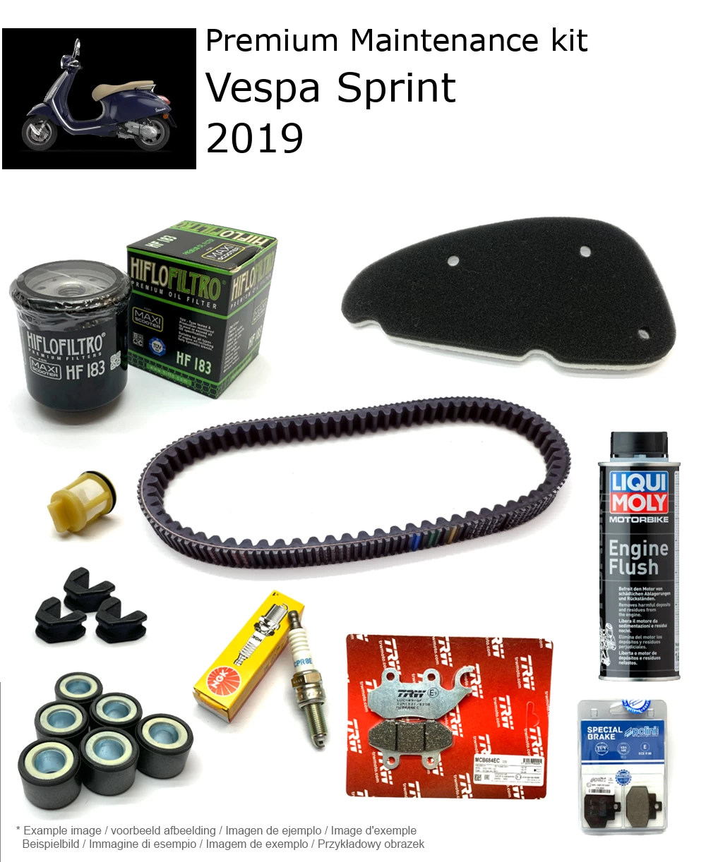 Kit de manutenção com pastilhas de travão e aditivo Vespa Sprint 2019