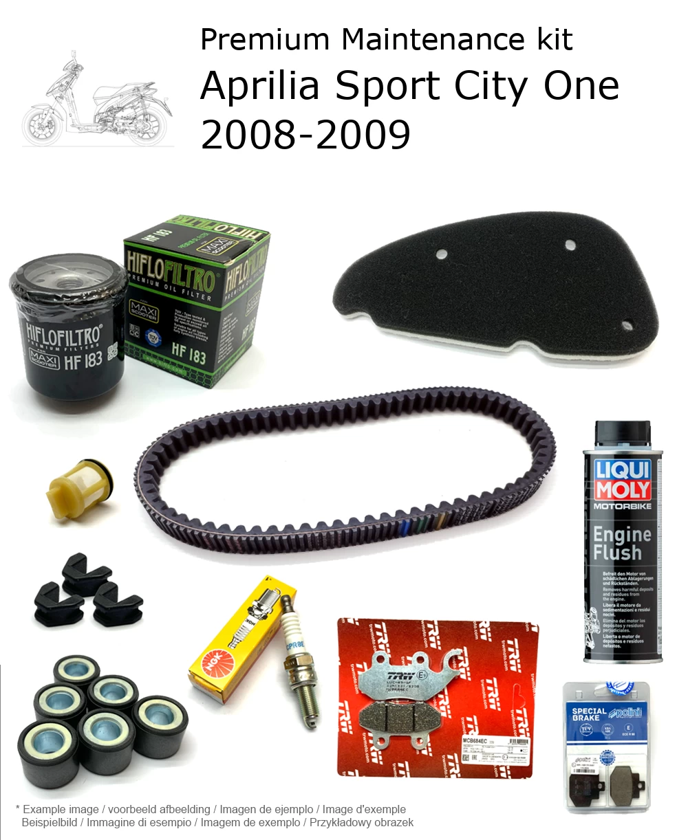 Kit de manutenção com pastilhas de travão e aditivo Aprilia Sport City One 2008-2009