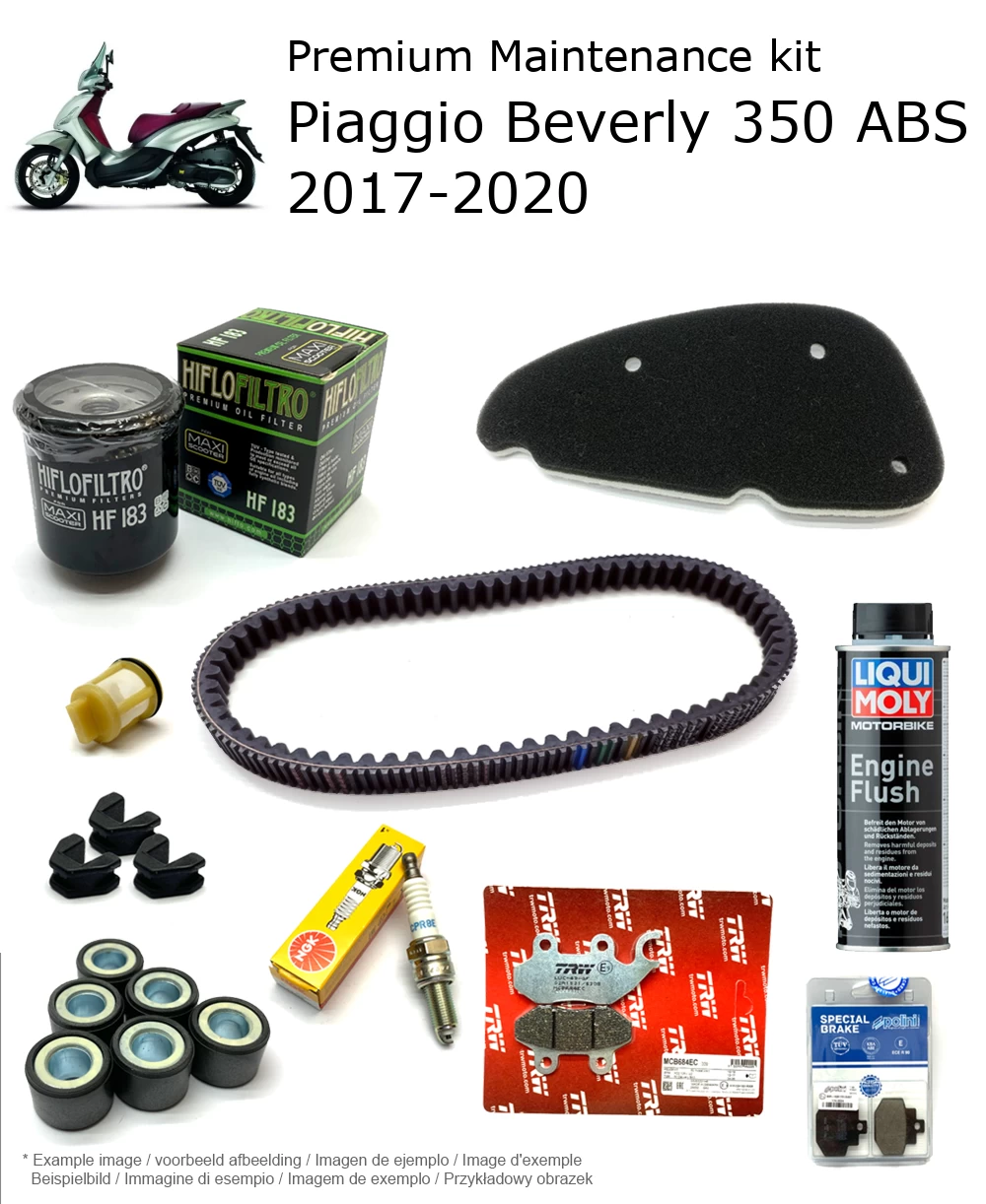 Kit de manutenção com pastilhas de travão e aditivo Piaggio Beverly 350 ABS 2017-2020