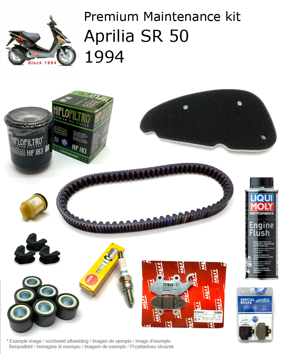 Kit de manutenção com pastilhas de travão e aditivo Aprilia SR 50 1994