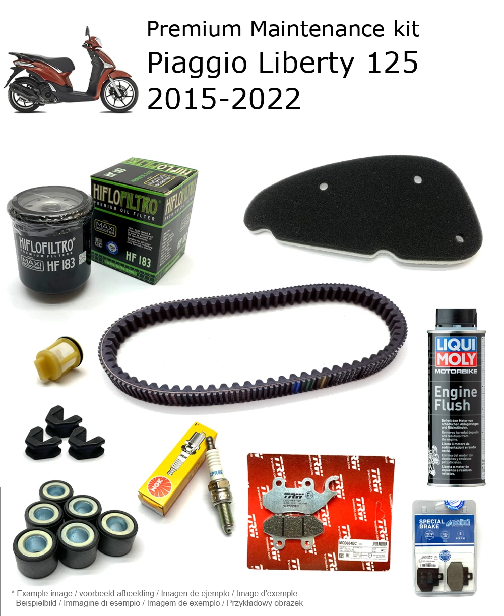 Kit de manutenção com pastilhas de travão e aditivo Piaggio Liberty 125 2015-2022