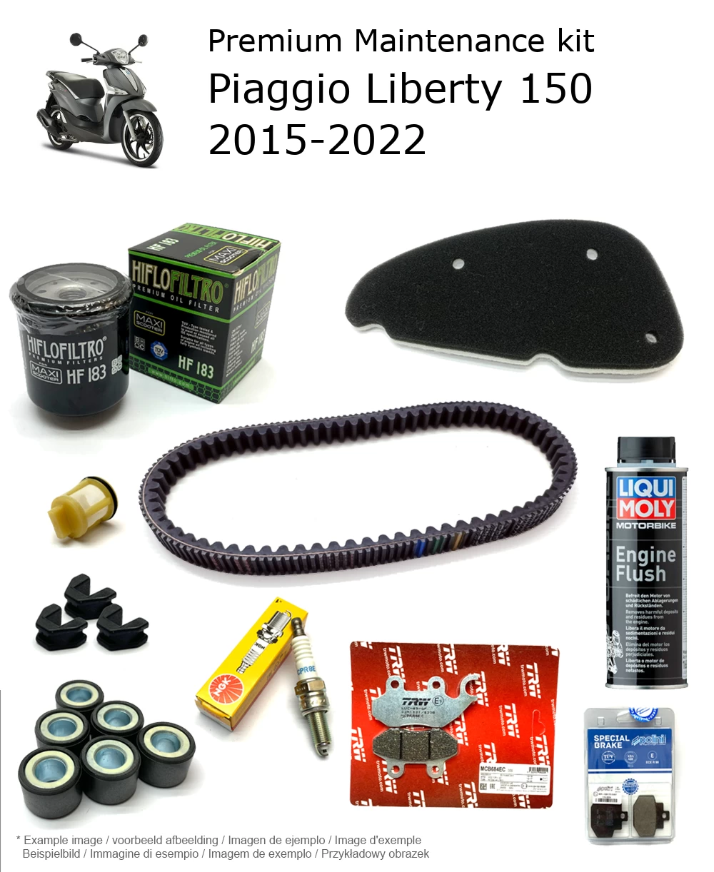 Kit de manutenção com pastilhas de travão e aditivo Piaggio Liberty 150 2015-2022