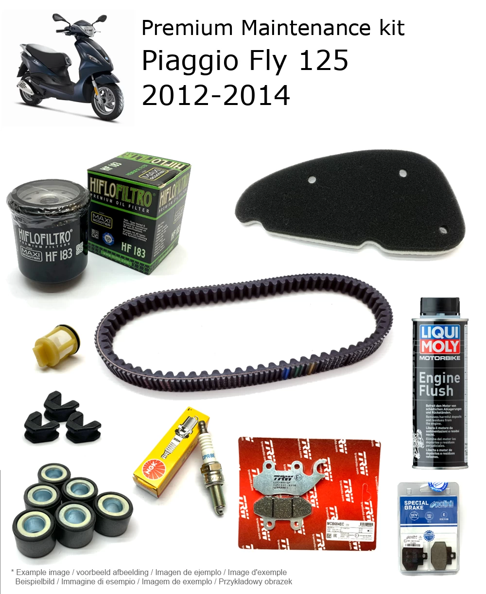 Kit de manutenção com pastilhas de travão e aditivo Piaggio Fly 125 2012-2014