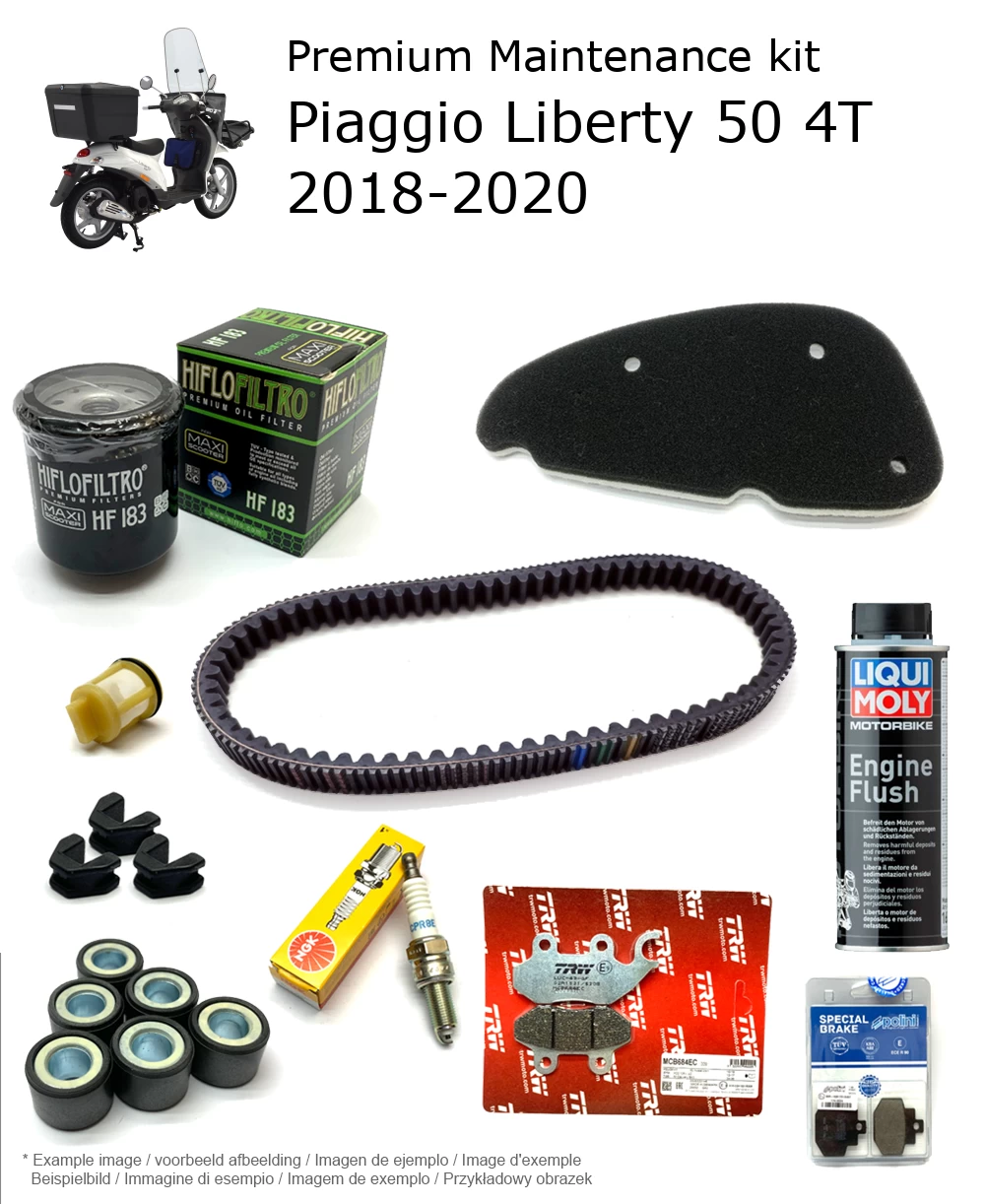 Kit de manutenção com pastilhas de travão e aditivo Piaggio Liberty 50 4T 2018-2020