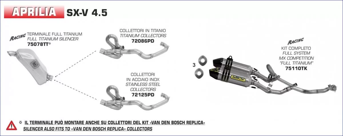 Tubo de escape Arrow 72086PD