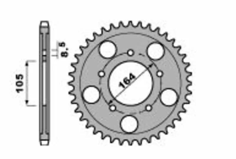 Kettenrad Stahl Standard - 525