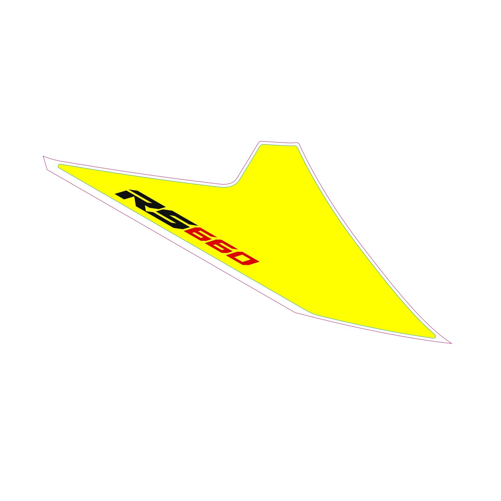 Autocollant de plaque d'immatriculation rs 660 queue droite