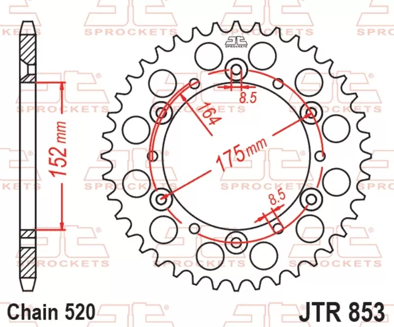 EK/JT Chain Kit 520SRX2 14/40 - Standard Rear Sprocket