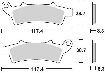 853 SM1 BRAKE PADS SEMI METALLIC