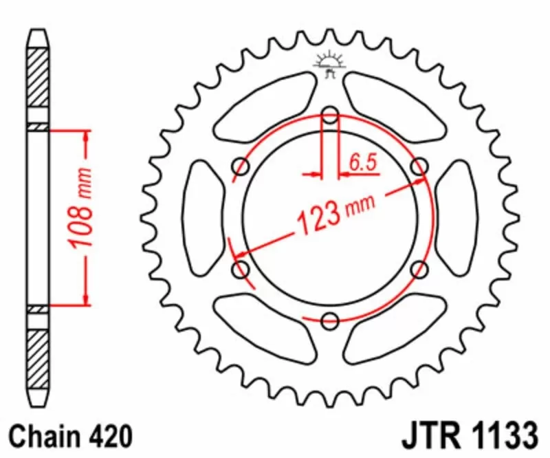 EK/JT Chain Kit 420SH 11/53 - Standard Rear Sprocket