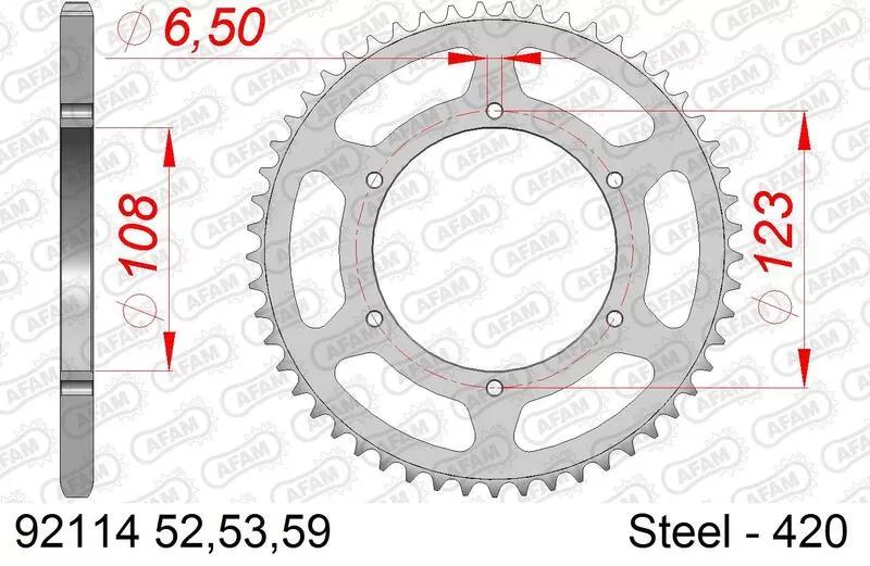 Corona AFAM acero estándar 80105 - Paso 420