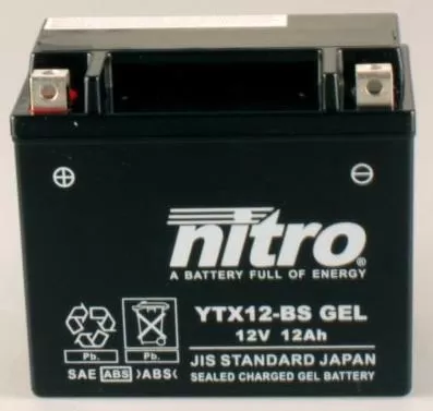 NITRO YTX12-BS MAINTENANCE FREE AGM GEL