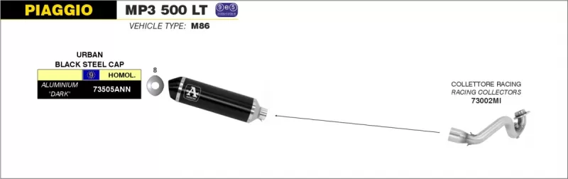 Tubo de escape Arrow 73005MI