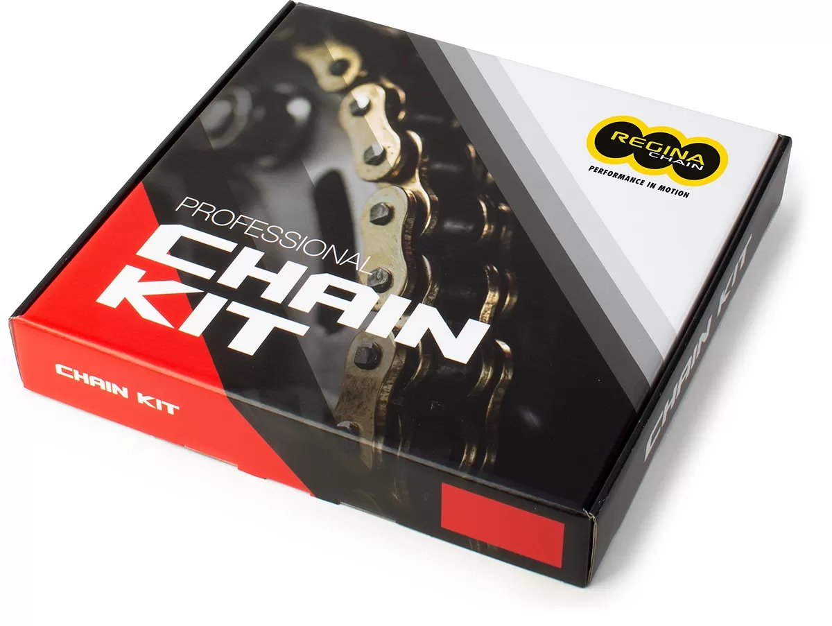 Kit de cadena REGINA 525 ZRP 110L dorado y negro con piñones