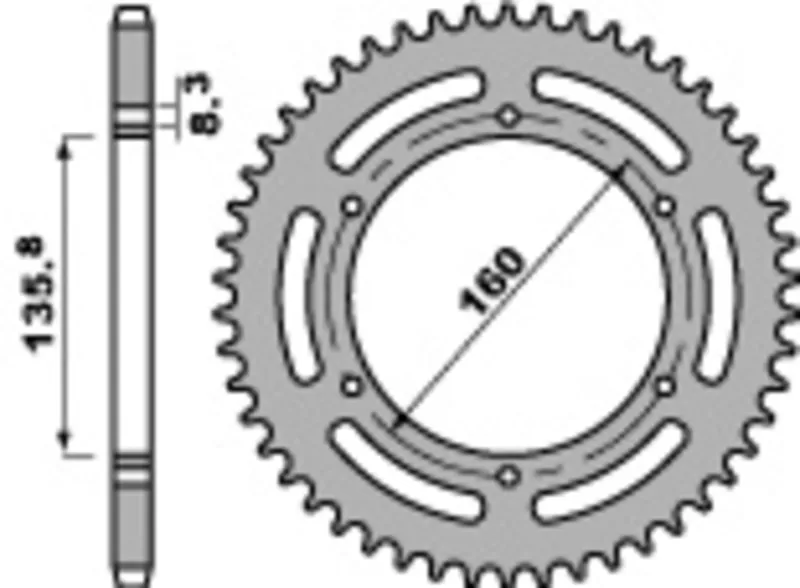 EK/PBR Kettenkit 520 SRX2 - 16/47-110 - Standard Kettenrad Stahl