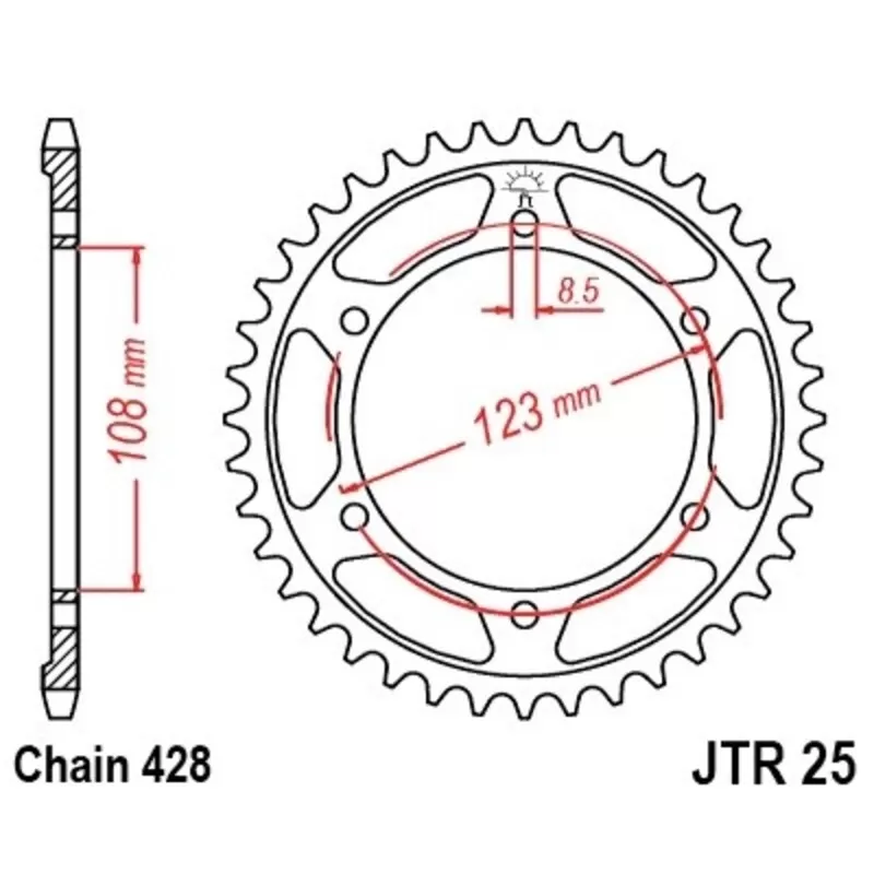 EK/JT Chain Kit 428ZVX 13/60 - Standard Rear Sprocket