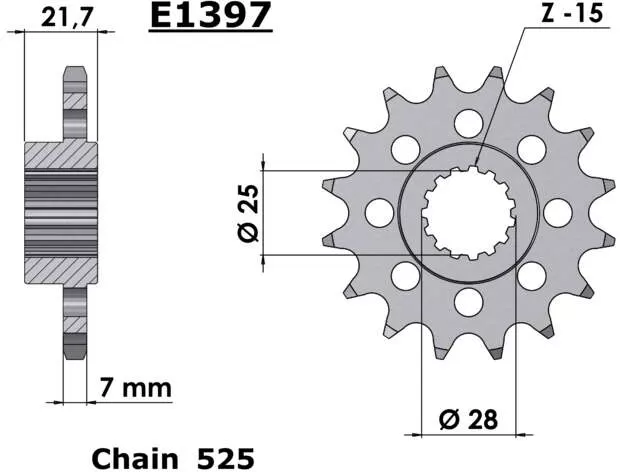 FRONT, 16T, 525