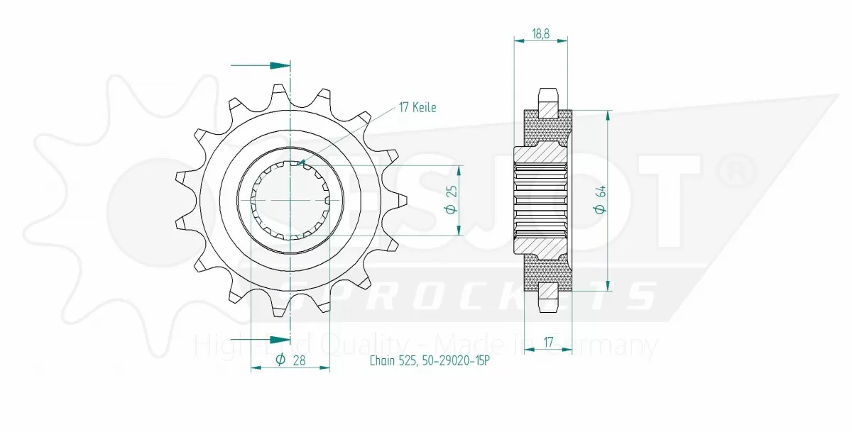 Esjot Ritzel 525 15Z 50-29020-15P