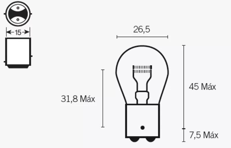 Ampoule TECNIUM S25 12V 21/5W - x10