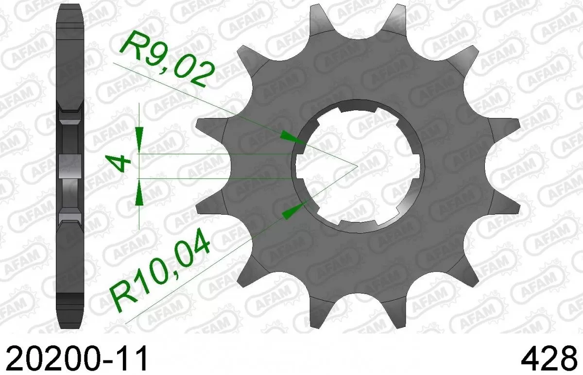 Pignone anteriore 11T - 428