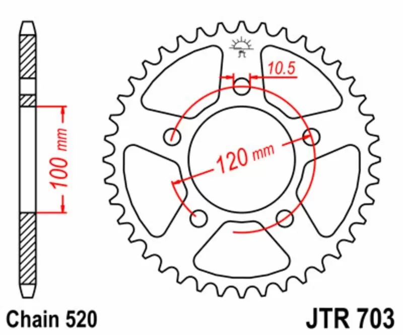 EK/JT Chain Kit 520SRX2 17/40 - Standard Rear Sprocket