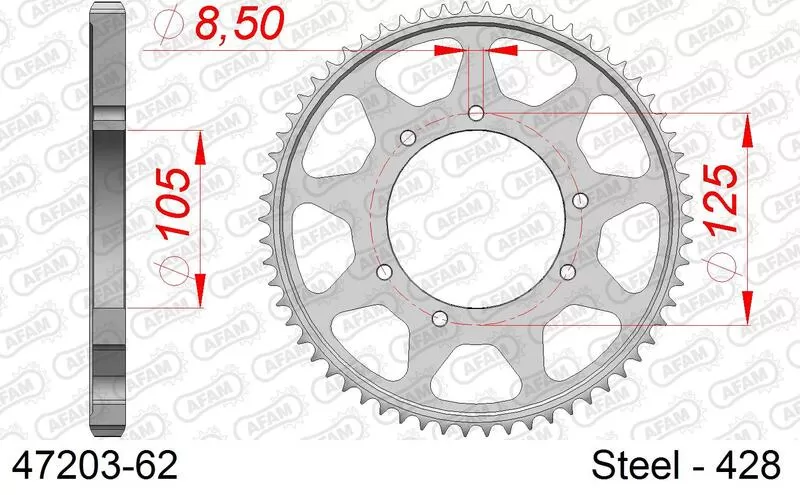 AFAM ACERO TRASERO 69T, 428