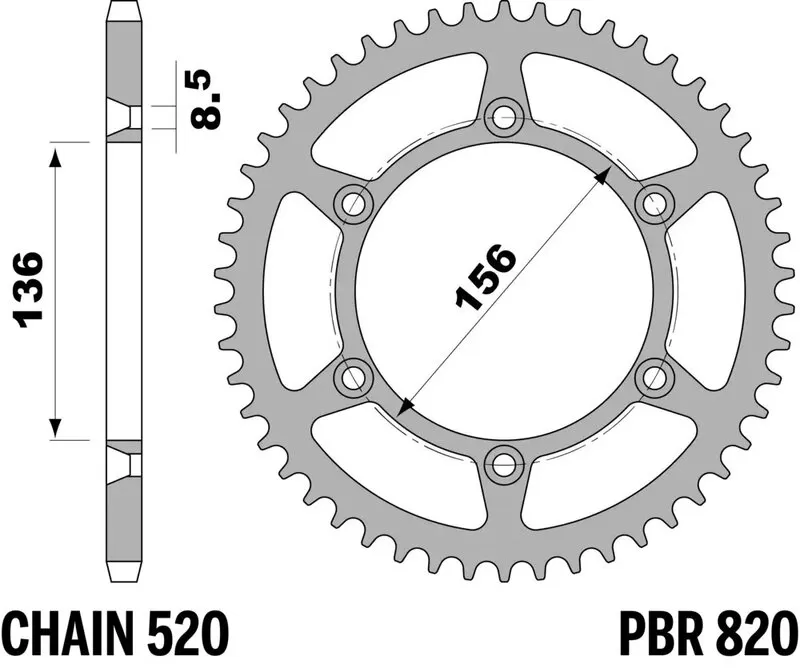Rear Sprocket Steel Standard - 520