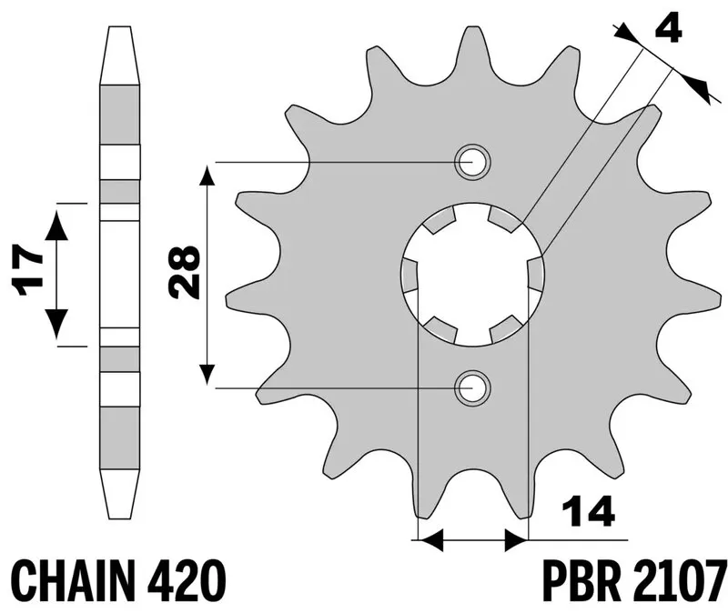 Piñón PBR acero estándar 2107 - 420