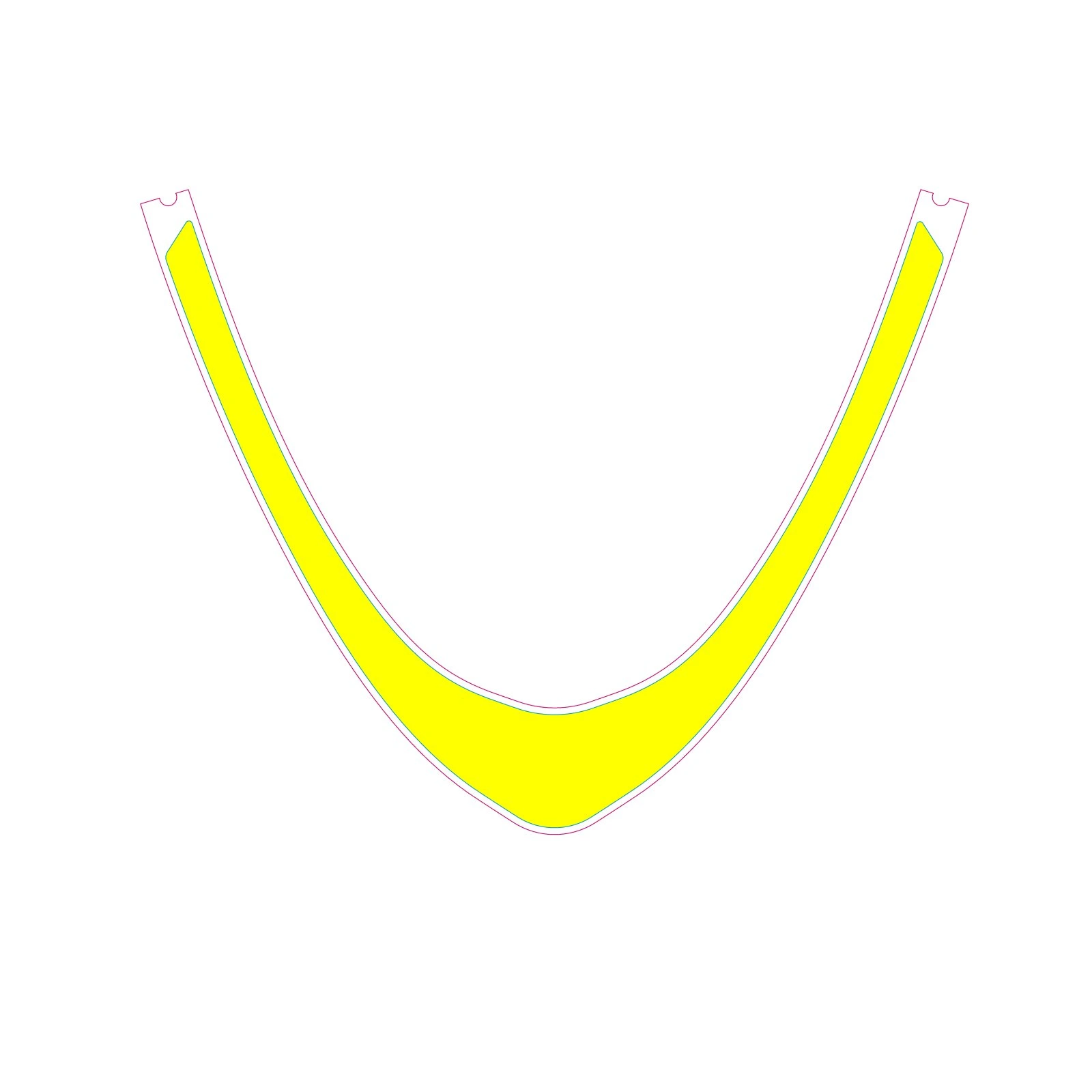 Autocollant jaune de carénage avant