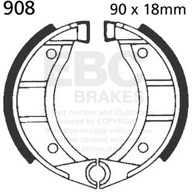 BRAKE SHOE STANDARD - BRAKE SHOE PLAIN SERIES ORGANIC