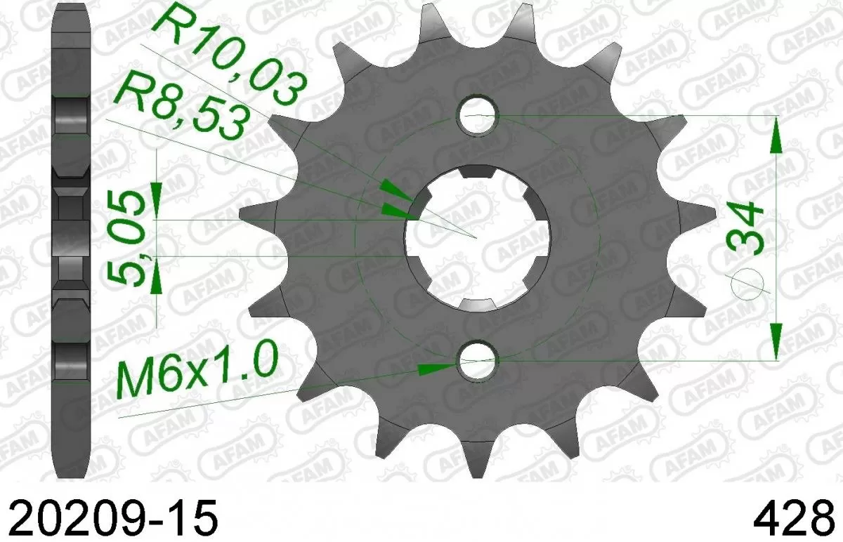 Pignone anteriore 15T - 428