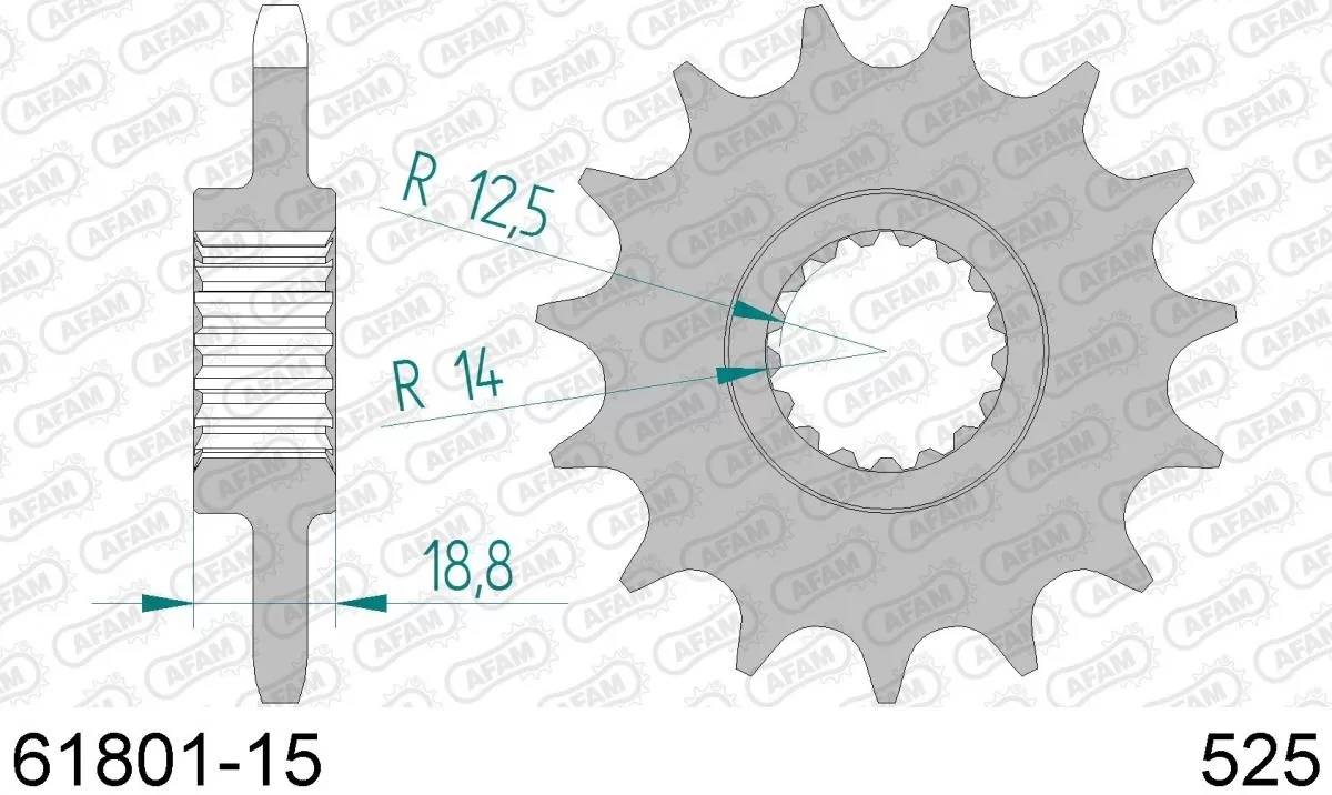 AFAM Kettenrad Vorne 15Z - 525
