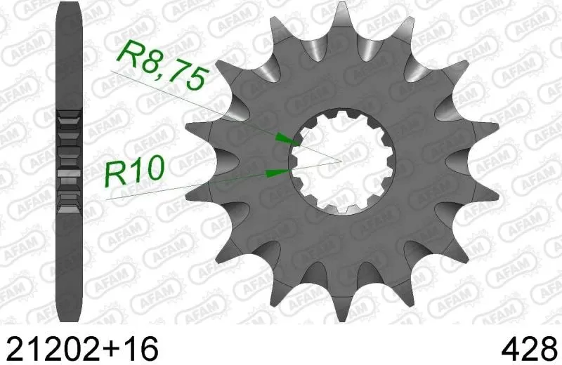 Pignone anteriore 16T - 428