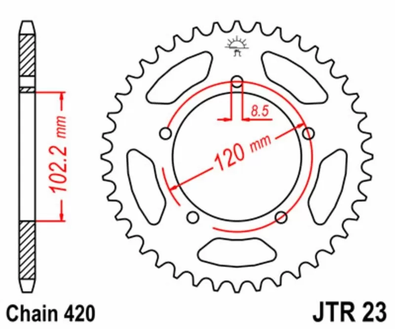 EK/JT Chain Kit 420SH 11/47 - Standard Rear Sprocket