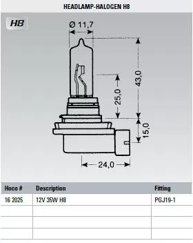 Glühbirne 12V 35W H8