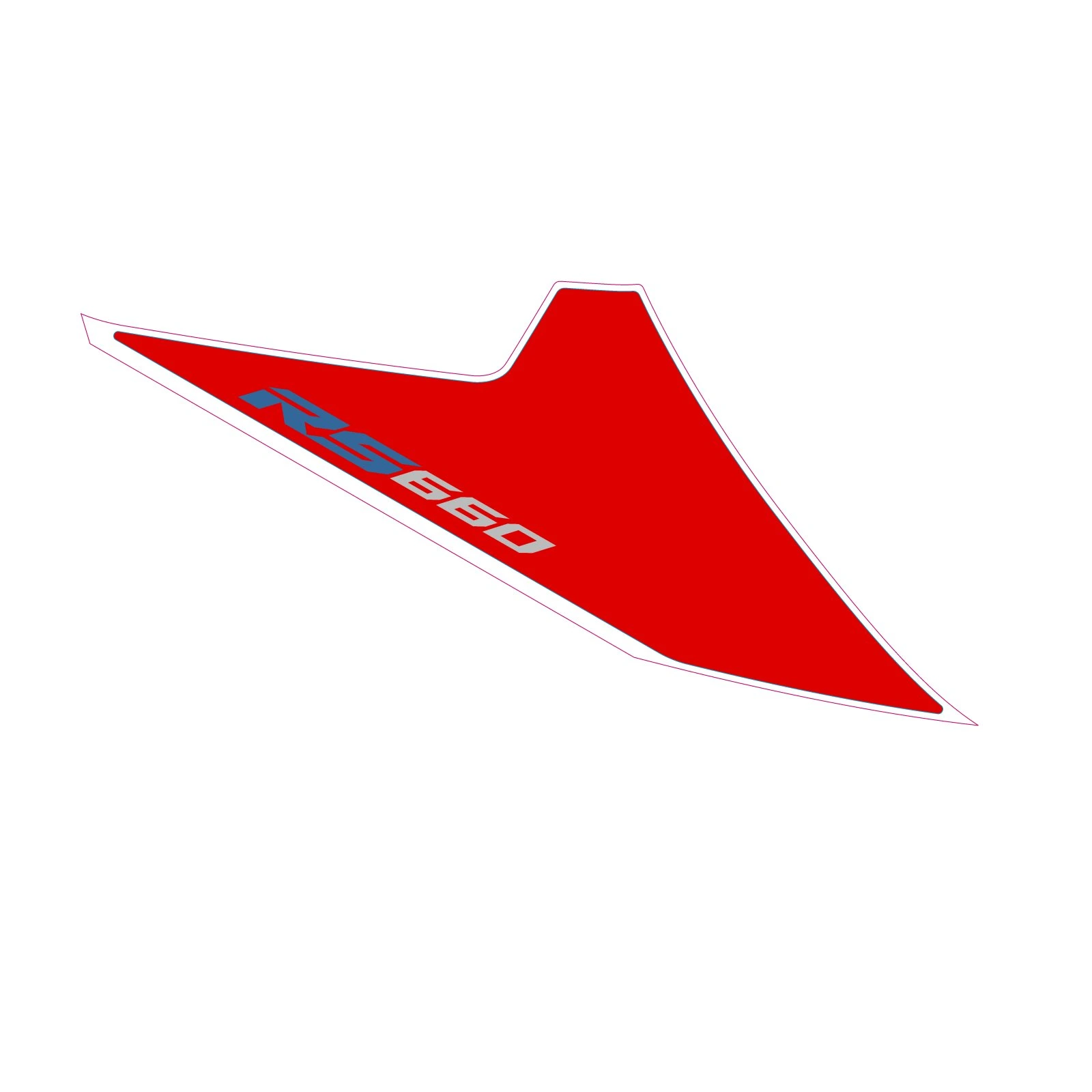 Autocollant de plaque d'immatriculation rs 660 queue droite