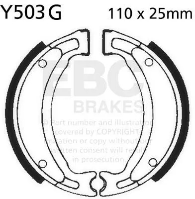 BRAKE SHOE GROOVED - BRAKE SHOE WATER GROOVED SERIES ORGANIC