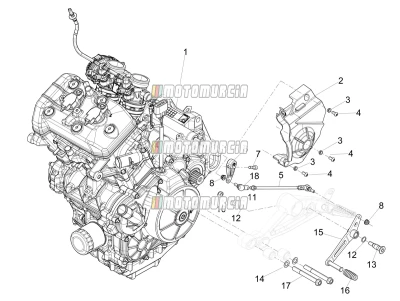 Leva della parte di completamento motore