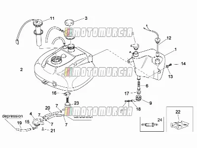 Frame »olie- en brandstoftank