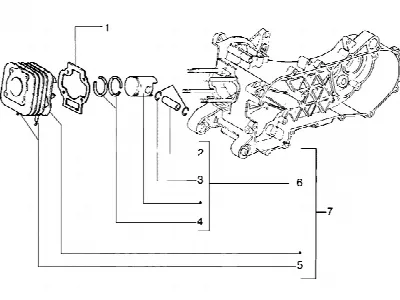 Axe de cylindre-piston-poignet, ens.
