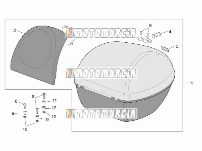 Cadre » top case avec coussin de siège