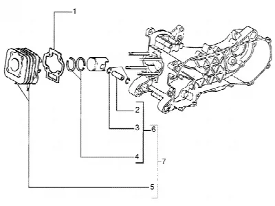 Cylindre-piston-axe de poignet, ens.