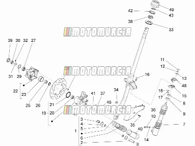 Gabel/Lenkrohr – Lenklagereinheit