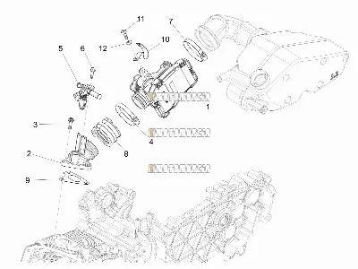 Corps de papillon - injecteur - joint d'induction