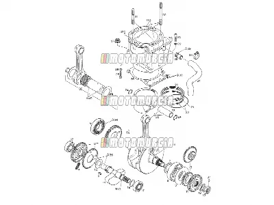 Arbre de transmission - cylindre - piston n>s