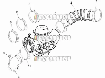 Carburateur, montage - verbindingspijp