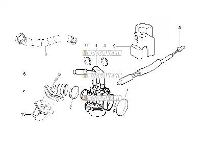 Carburateur, montage - verbindingspijp